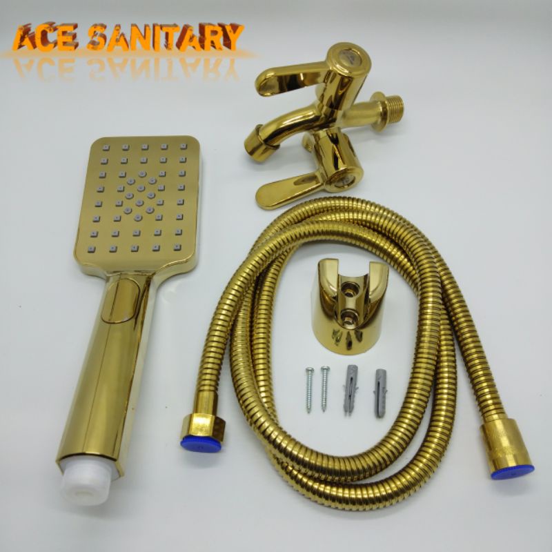 Paket komplit shower mandi full gold/shower mandi set/hand shower set