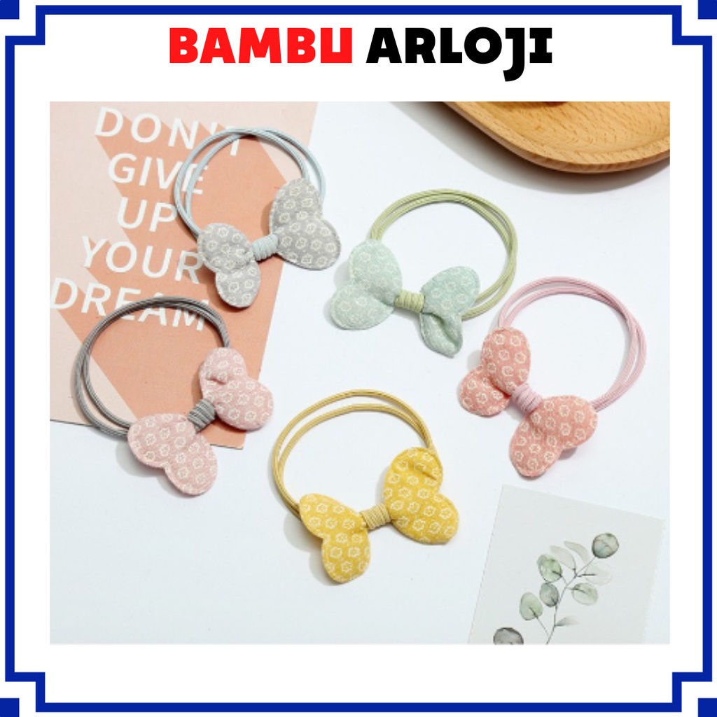 BAJ Ikat Rambut Wanita Motif Pita Ribbon Chibi Aksesoris Karet Rambut Korea Import Murah - IR010