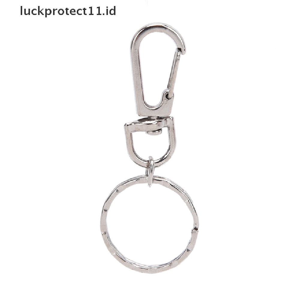 /Fashion Hot// Fashion// 10Pcs 25mm Keyring Ripple Lobster Clasp Gantungan Kunci Rantai Pendek Split Ring DIY.