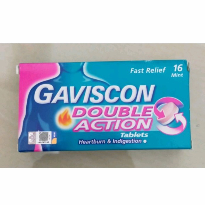 GAVISCON DOUBLE ACTION 16TABLET OBAT LAMBUNG