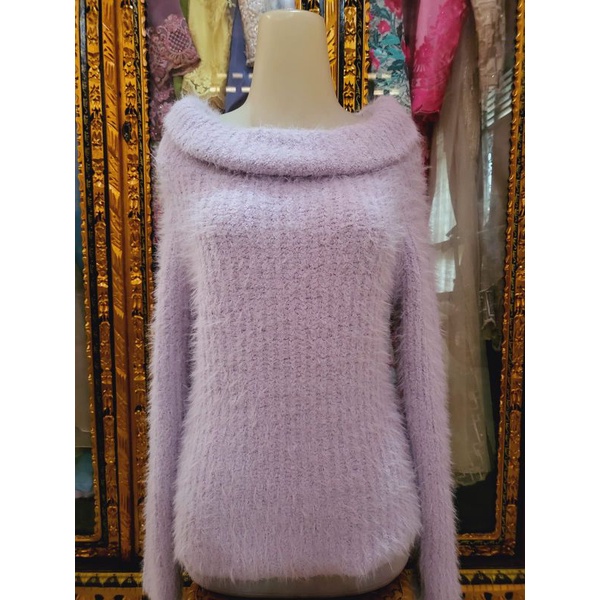 Sweater Fuzzy / Sweater Bulu Sabrina Lilac