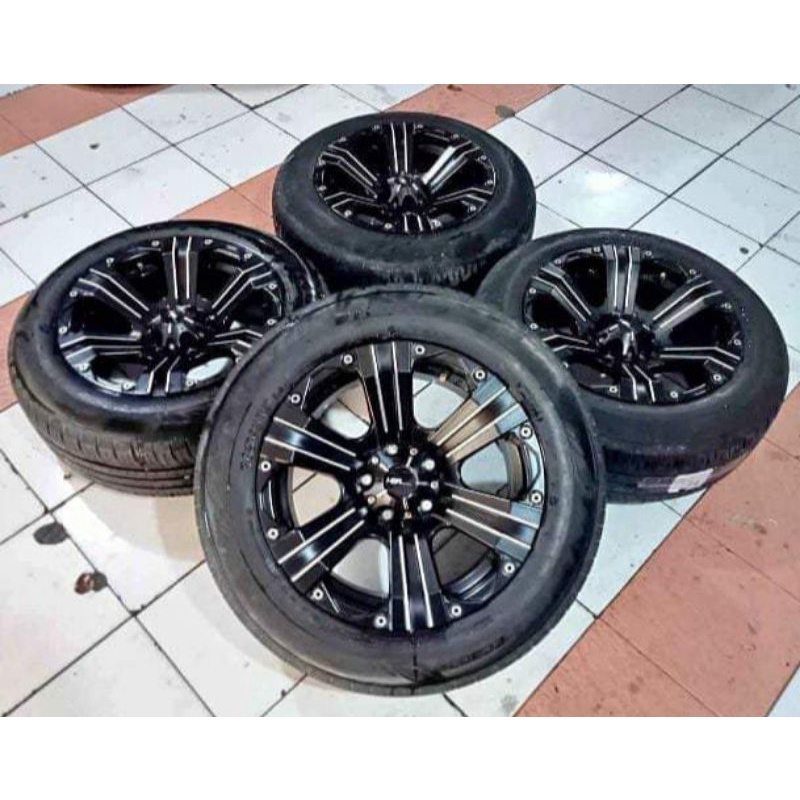 Velg Variasi Pelek Mobil Seken Yawosi(HSR) Ring 16 Pcd 5x114,3 + Ban Dunlop 205 65 r16 Buat Innova T