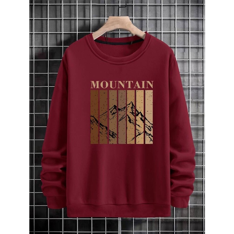 MOUNTAIN Sweatshirt Basic II Sweater Crewneck Print DTF II Sz M - XL Anak &amp; Dewasa ( Pria &amp; Wanita )