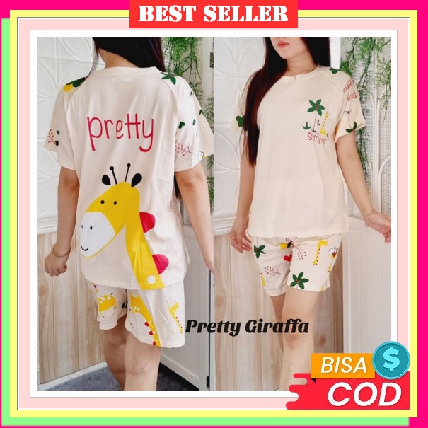 Baju Tidur Pendek Murah Kekinian Bagus Sexy Import Piyama Set Celana Terbaru Wanita Nyaman Cewek Sle