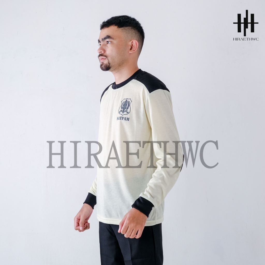 Kaos Decker Satpam Cream Lengan Panjang Kaos Bantalan Satpam Cream Kaos Satpam Terbaru Warna Cream Hitam Coklat Kaos Dalam Security SatpamTerbaru Kaos Security