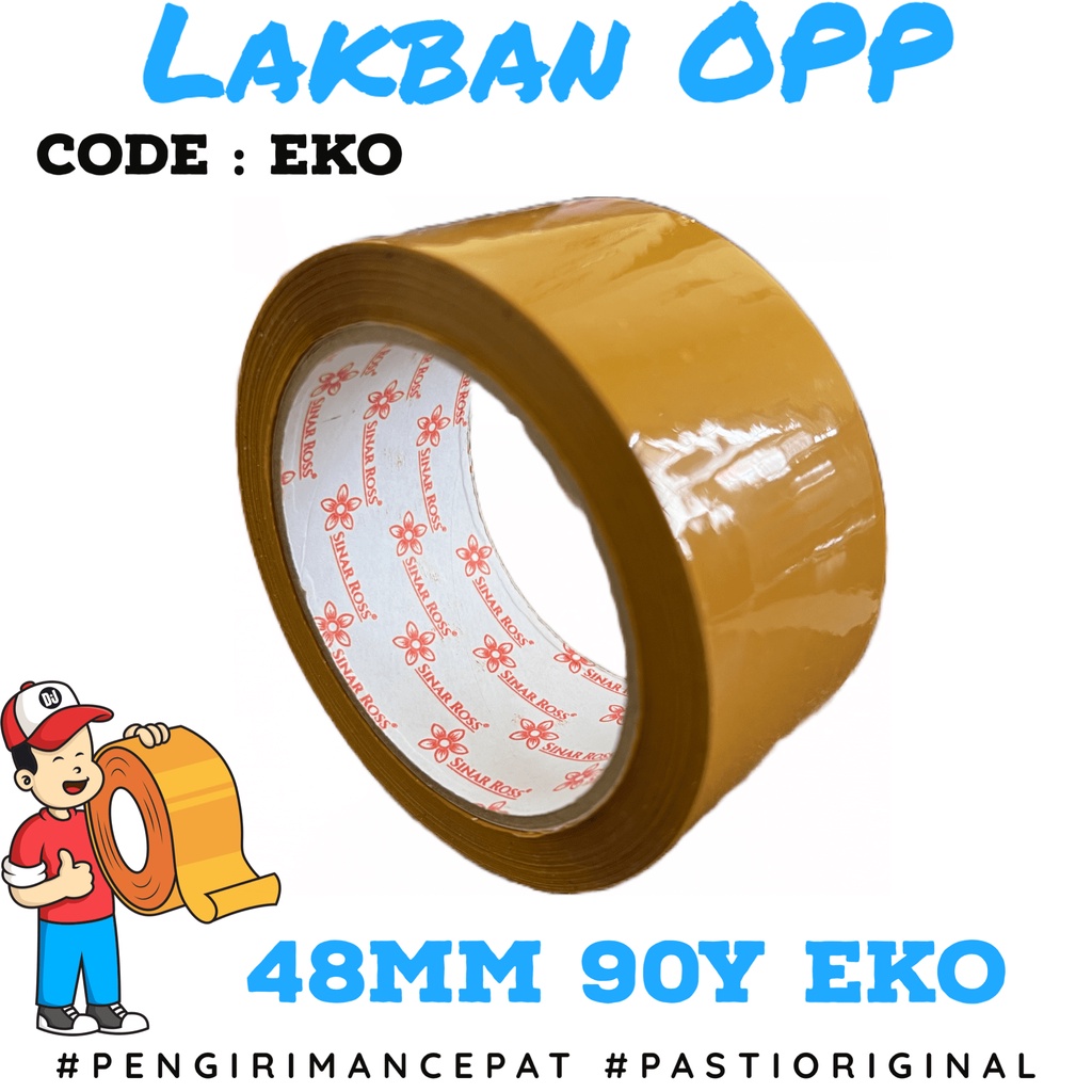 

[PER 1 DUS] Lakban Sinar Ross 2 inch 48MM 90 Yard ECO Coklat (1 DUS ISI 72 ROL)