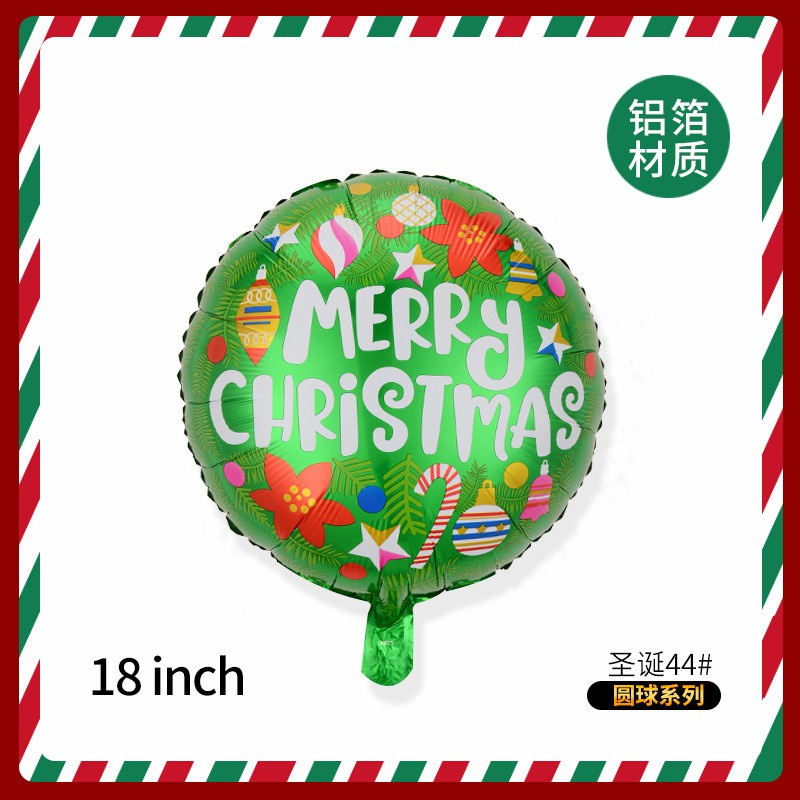 Balon Foil Nuansa Natal JUMBO 18&quot; 18 inches 43 x51cm Merry Christmas Bulat / Balon Foil Natal Santa Claus Xmas