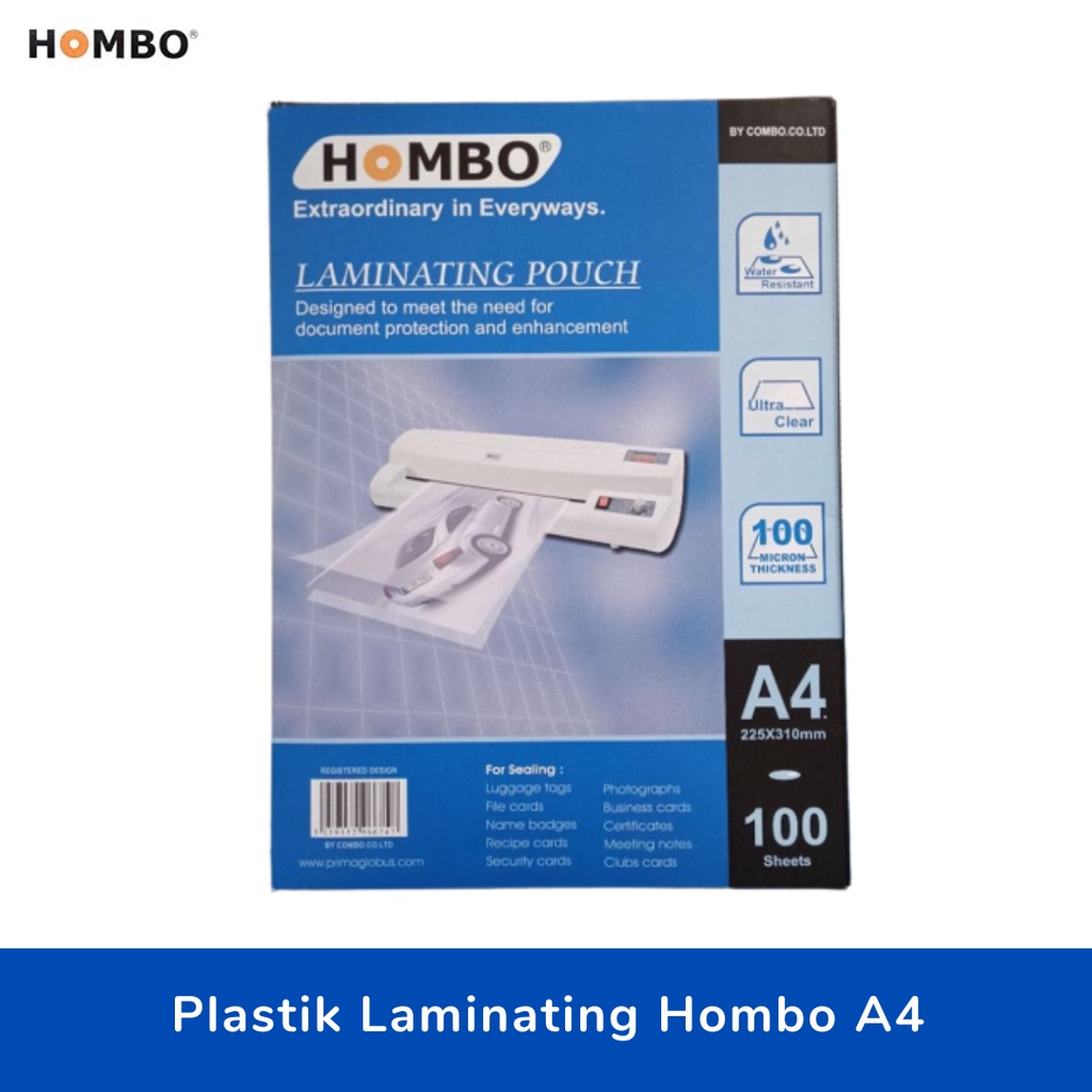 

Plastik Laminating Film Hombo Ukuran A4 100 Micron