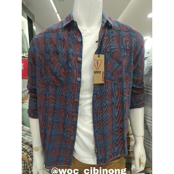 kemeja kotak-kotak watchout jeans