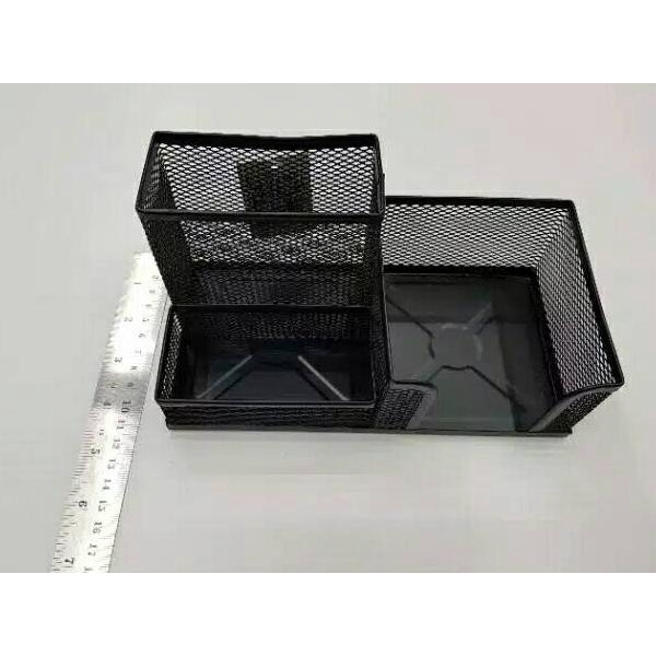 

(No)(A86P)✉ MEMO HOLDER PANJANG 3 Sekat Desk set Organizer Tempat Pensil Meja Pen top produk