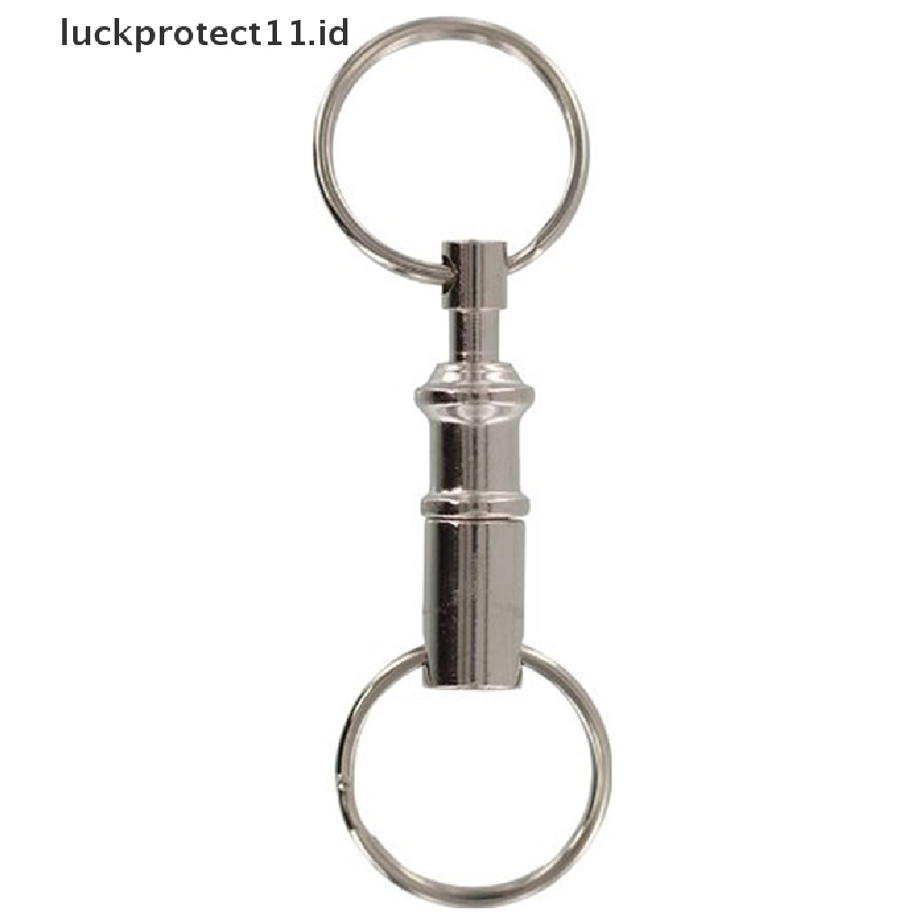 /Fashion Hot//// New Dual Key Ring Snap Lock Holder Detachable Pull-Apart Key Rings Gantungan Kunci.