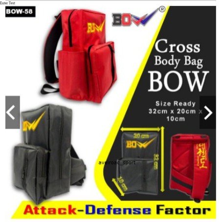 (ZYD) tas selempang taekwondo cross body bag BOW Bordir korea