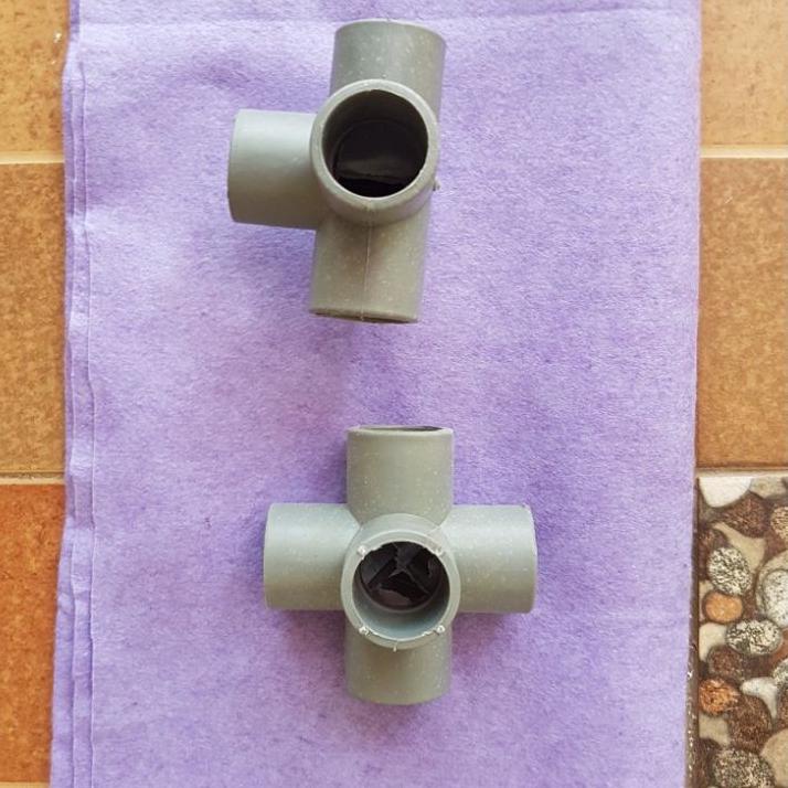 4.4 Flash Sale sambungan fitting konektor tee elbow pipa pvc 5 way cabang arah side ukuran 1/2 , 3/4