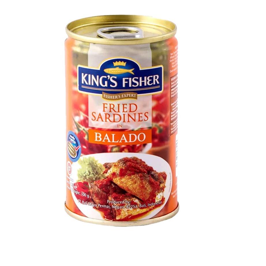 

6.6 Brands Festival Paket 3 pcs King's Fisher Sarden goreng mini rasa saus balado Makanan Kaleng 155g kings fisher