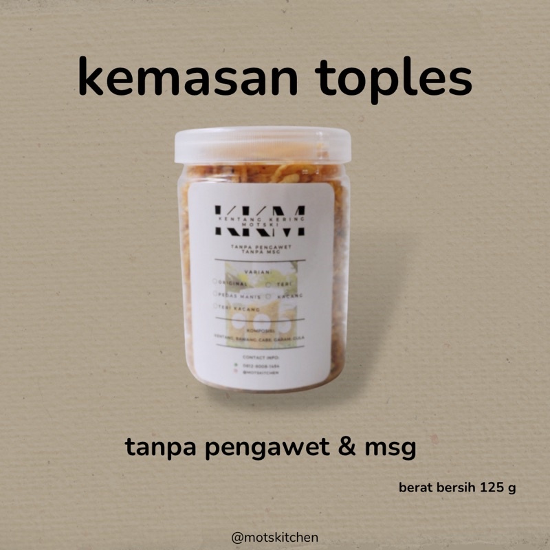 

Kentang Kering Mustofa Kemasan Toples 125G