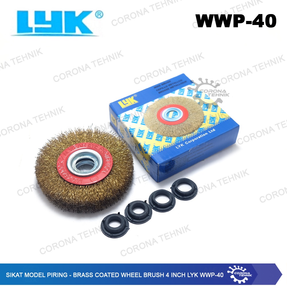 WWP-40 - Sikat Model Piring - Brass Coated Wheel Brush 4 Inch LYK