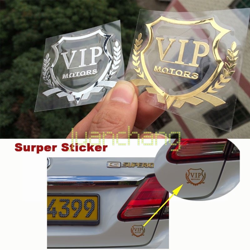 1pcs VIP MOTORS logo Logam Nikel Stiker Mobil decal Motor Mobil Dekorasi Reflektif emblem Pintu Jendela Body Auto Decor DIY Mobil styling super sticker