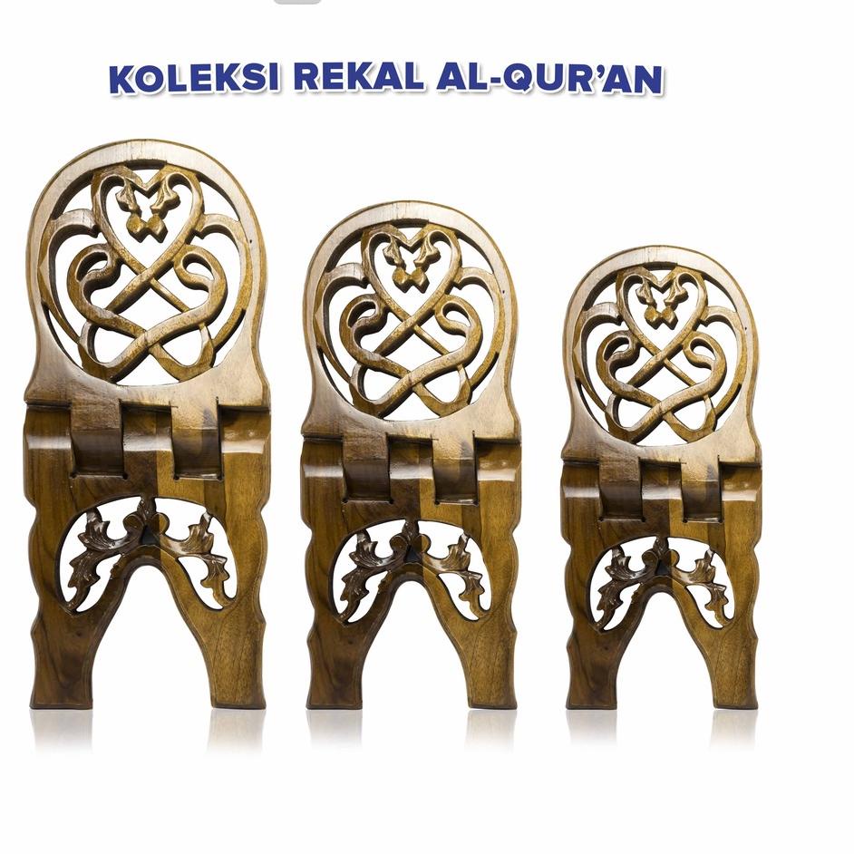 Promo Terbaru Rekal Alquran / Meja Alquran Lipat / Meja Ngaji /Alas / Dudukan /Tatakan  Model Ukir J