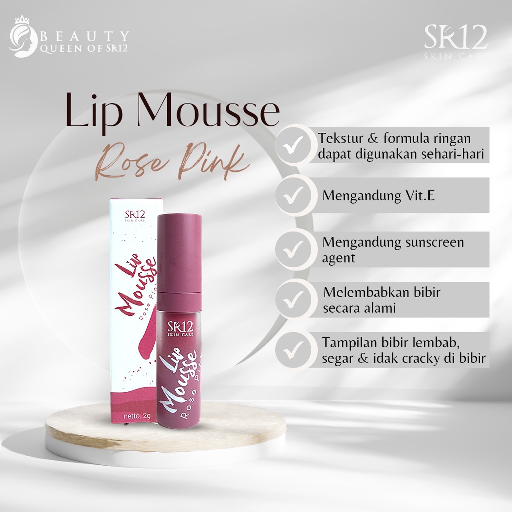 Lip Mousse Cream Rose Pink Matte Lip Mousse Nyaman dan Lembap Melembabkan Bibir Tidak Cracky Lipmousse Lip Stain Cream Lip Cream Lipcream Lip Tint Lipstick Tahan Lama Lipstik Pewarna Bibir Anti Air