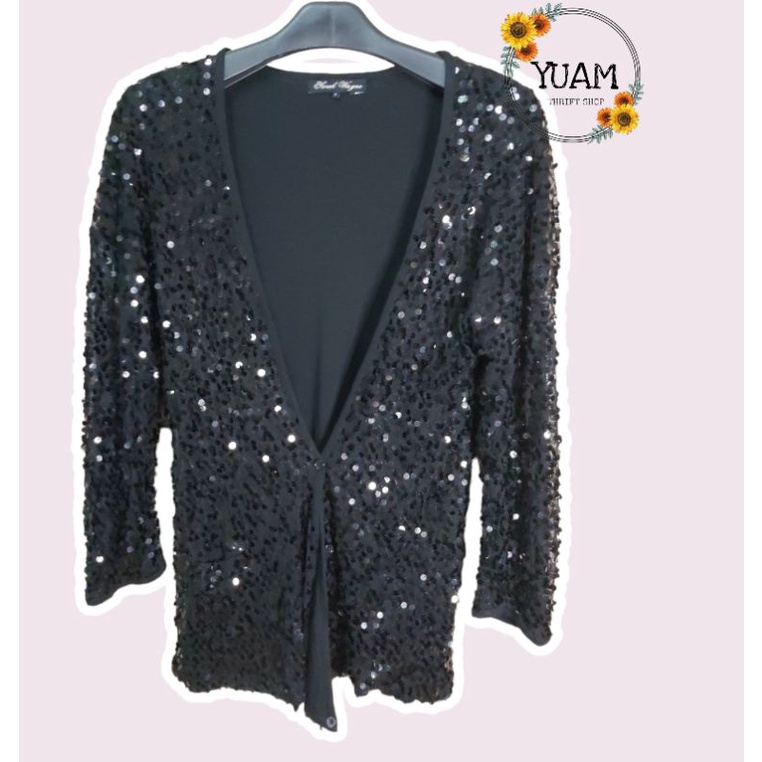 Outer Cardigan Blouse Bling Hitam