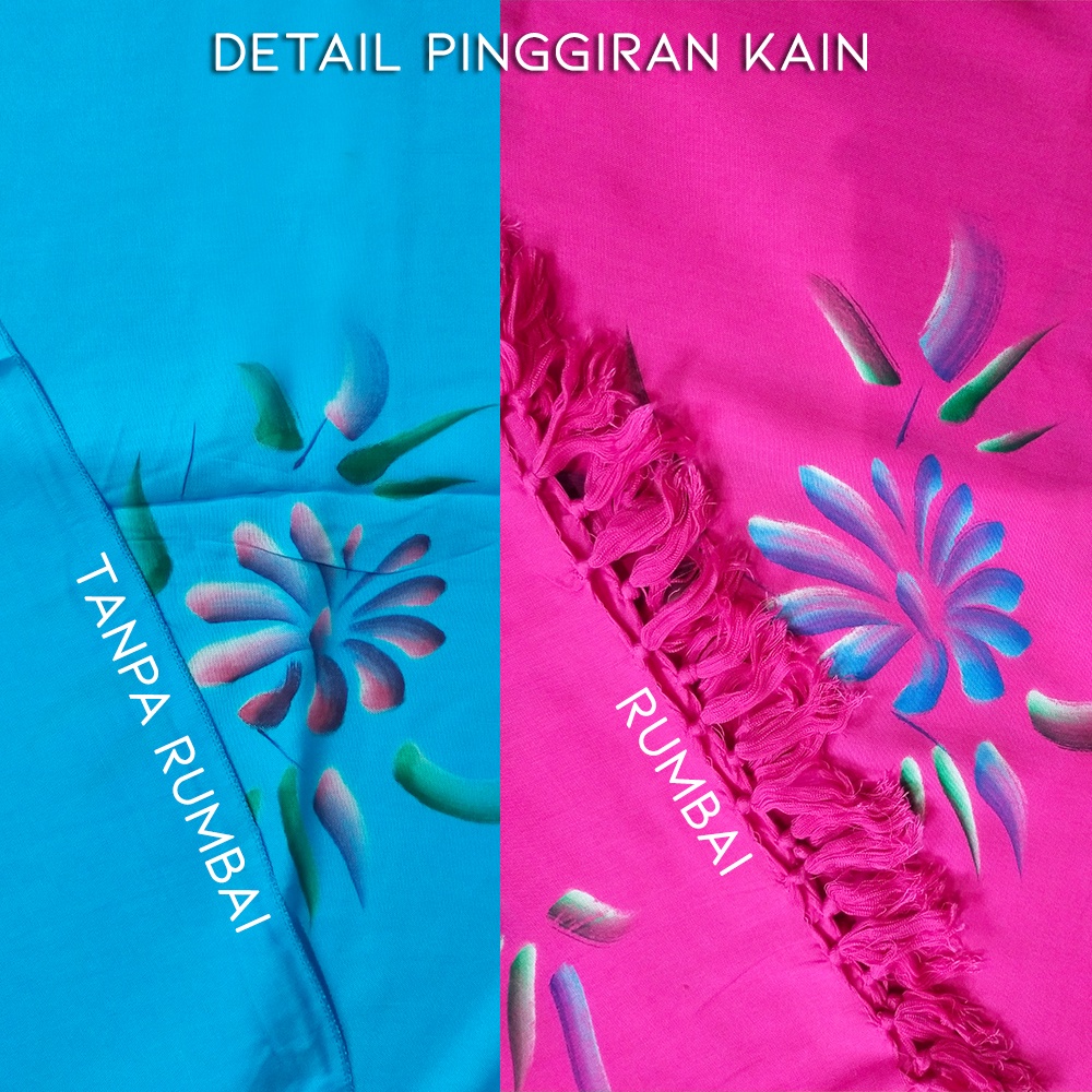 Kain Pantai Bali Motif Bunga Lukis
