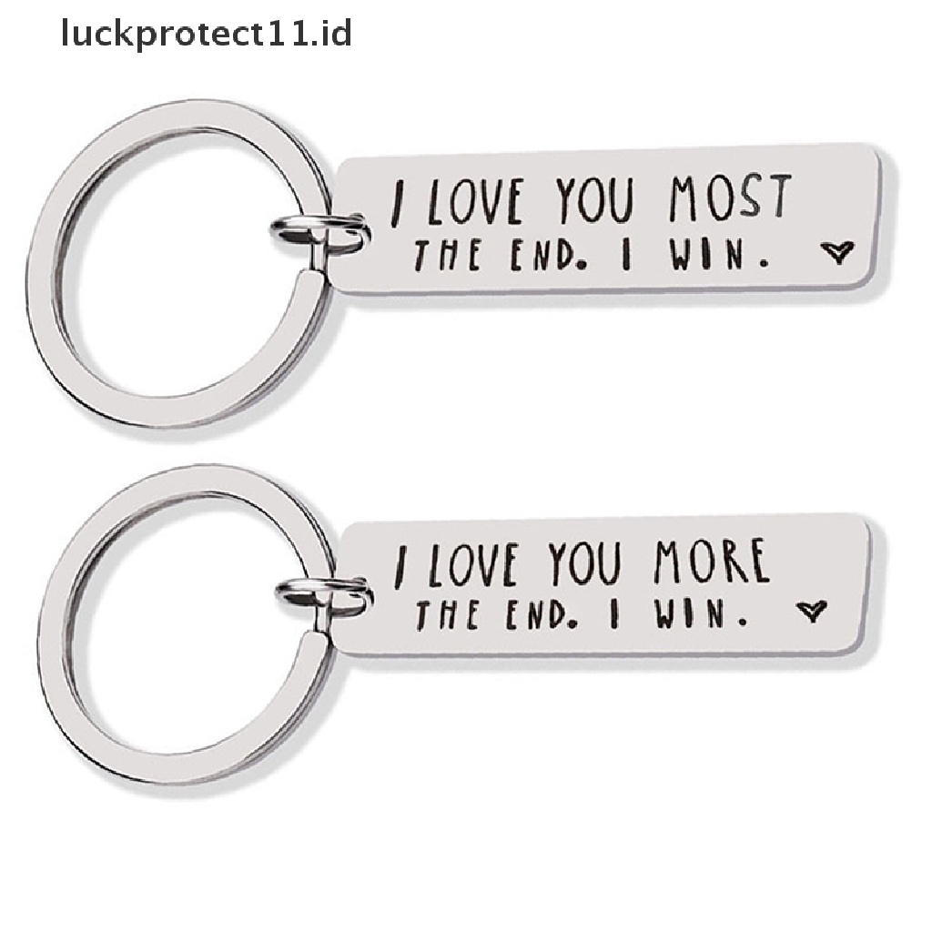 /Fashion Hot//// I Love You More The END I Win Stainless Steel Gantungan Kunci Huruf Gantungan Kunci Keyring.