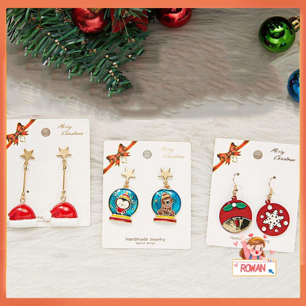 Anting R-Bunga Panas Santa Claus Fashion Asimetris