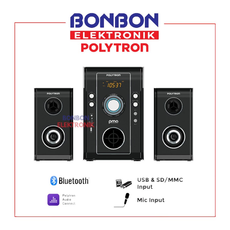 Polytron Multimedia Speaker PMA 9523 B/W Bluetooth Karaoke