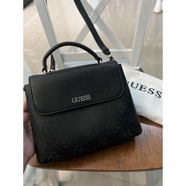 Tas guess sling bag top handle black hitam original preloved second