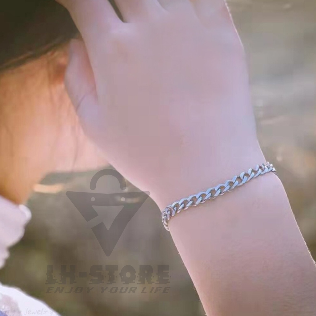 GELANG KAKI TITANIUM RANTAI JARANG PRIA/WANITA ANTI KARAT