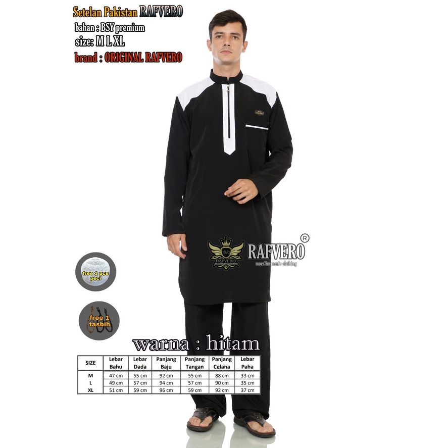Stelan Pakistan Rafvero Original / SETELAN KURTA PAKISTAN DEWASA / BAJU MUSLIM PRIA SETELAN PAKISTAN