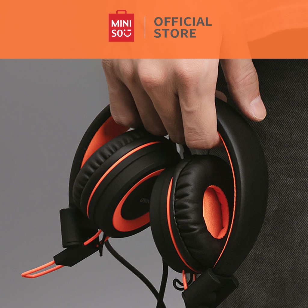 Miniso Official Gaming Headphone Dapat Dilipat Handsfree Headset Gaming Foldable Headphone Kable Ear