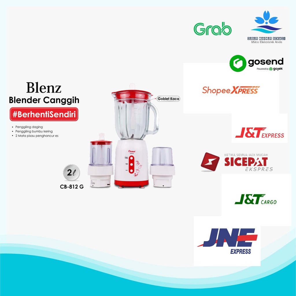 Blender Listrik BLENZ 3in1 Cosmos Goblet Kaca CB-812 G