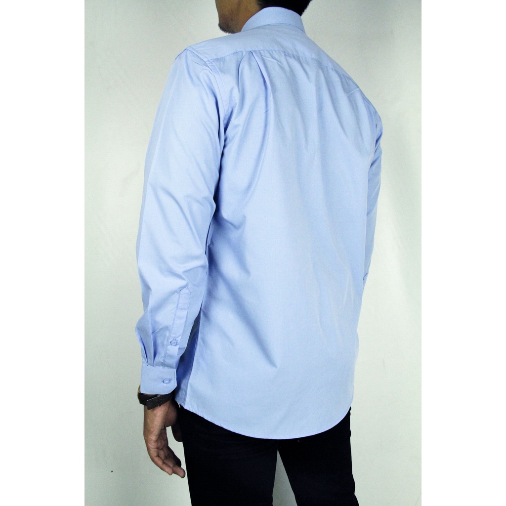 COD Kemeja Kerja Pria Formal STANLEY ADAMS Reguler Fit Lengan Panjang Biru Muda Polos / Light Blue 03 100% Original Brand