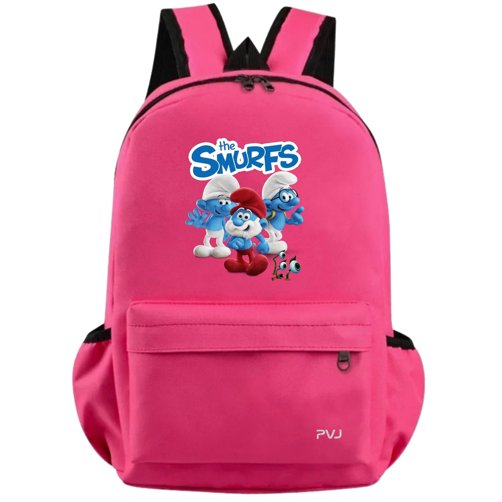 PVJ - Tas Ransel Sekolah Anak Laki Laki Karakter Animasi The Smurfs Unisex