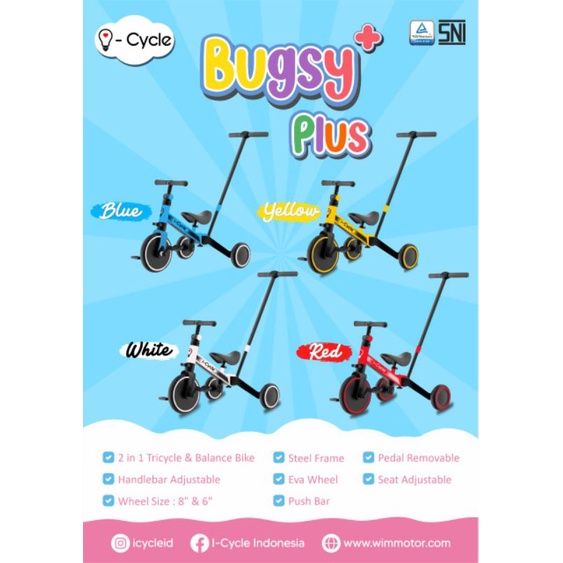 iCycle - Tricycle 2in1 - Bugsy Plus (TC-1905)