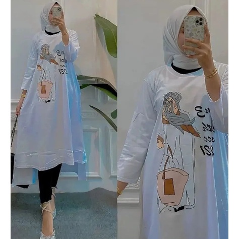 ADIVA MIDI DRESS BAHAN KAOS KATUN COMBED 24s MOTIF POLOS APLIKASI SABLON UKURAN M L XL XXL LD 100  - 120 CM GAMIS WANITA TERBARU 2023 KEKINIAN MIDI DRESS CASUAL KOREAN STYLE MIDI DRESS MUSLIM HIJAB LONG TUNIK JUMBO VIRAL
