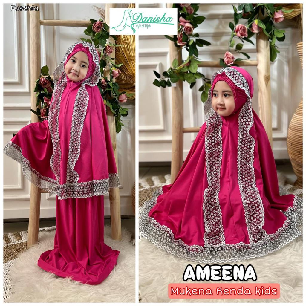 Mukena  Mukenah Anak Terbaru Ameena Kids Ori Danisha Hijab BY ATHIRTEXTILE