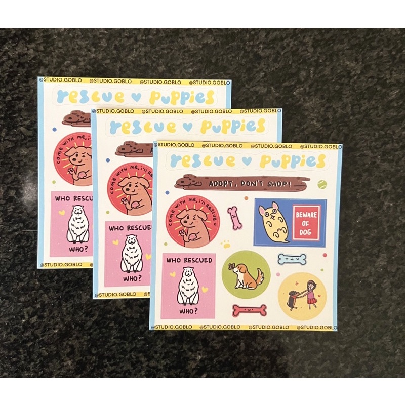 

rescue puppies sticker sheet