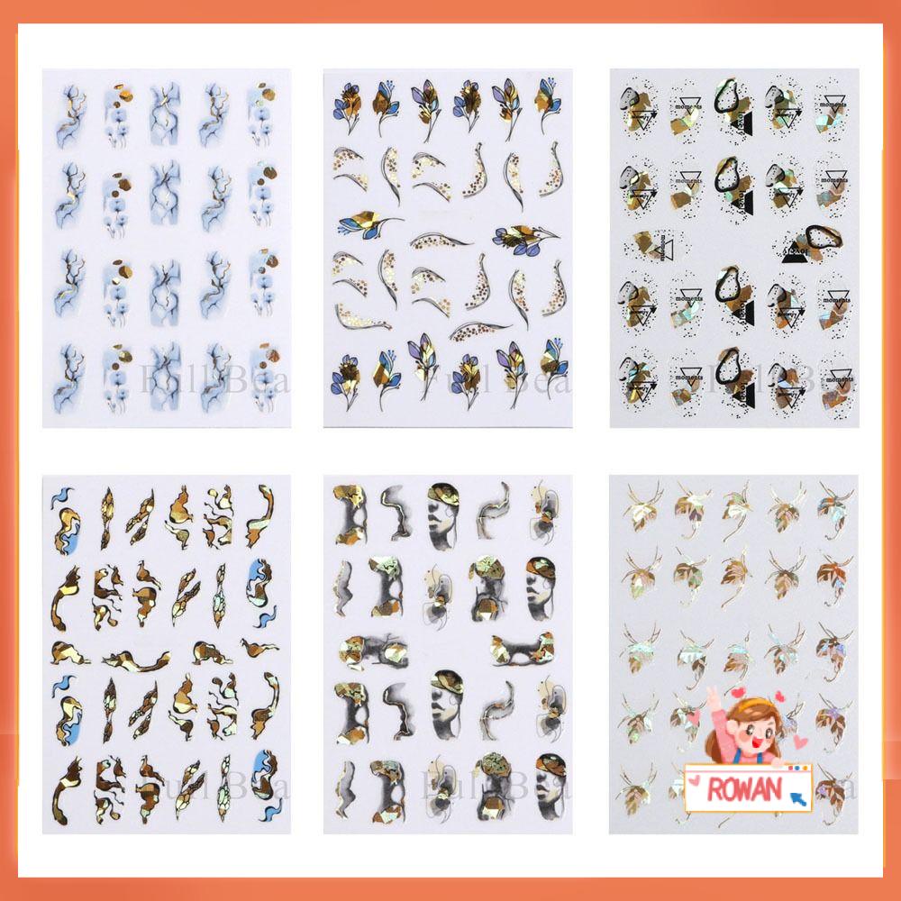 R-flower Nail Art Sticker DIY Manicure Decor Retro Aksesoris Perhiasan Kuku