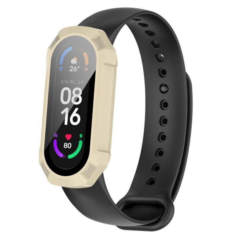 Untuk Xiaomi Mi Band6 Mi 5 4kotak Pelindung Jam Tangan PC+Tempered Film Terintegrasi Watch Case Elektronik Pintar Elektronik Pintar