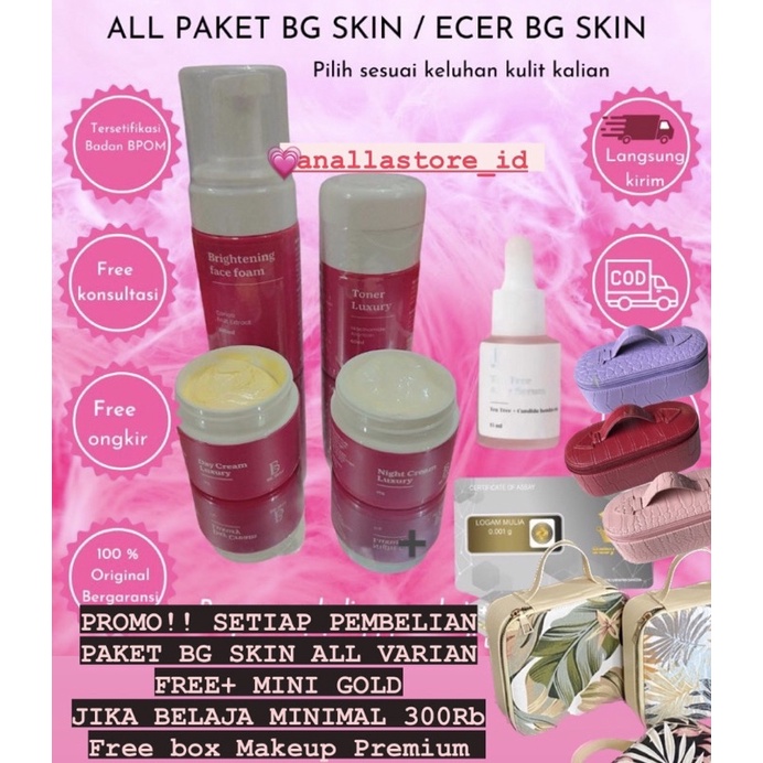 Jual BG SKIN Beauty Glow Paket BG Paket Luxury Paket Acne Dll ( PESANAN ...