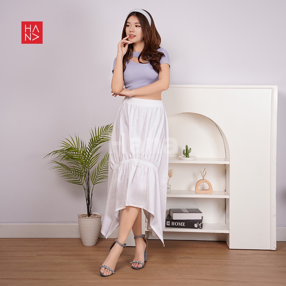 Hana Fashion - Rexy Midi Skirt Rok Wanita Korean Look - SK034