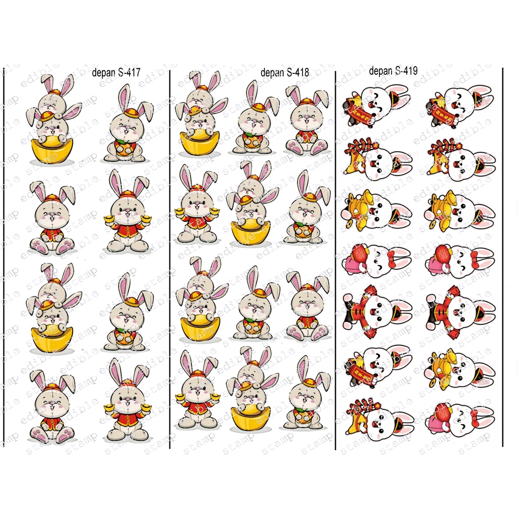 

S 399-S422 Edible Stamp Imlek Stiker Makanan Edible Stiker Edible Image Edible Print Sticker Makanan Bisa Dimakan
