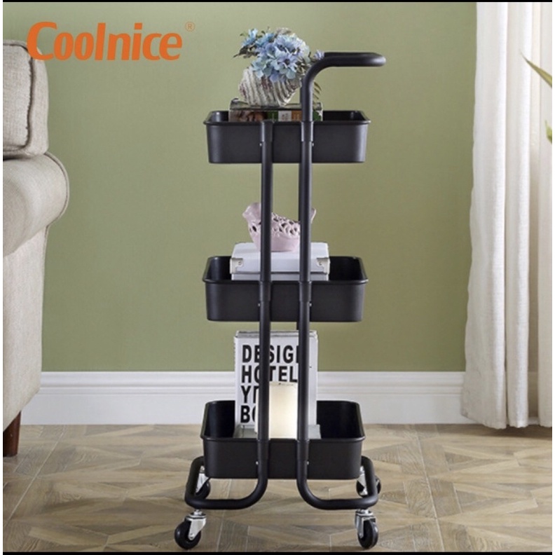 TROLI SALON UTILYTI CART ROLLING 3 TIER  SERVICE TROLL RAK SERBAGUNA