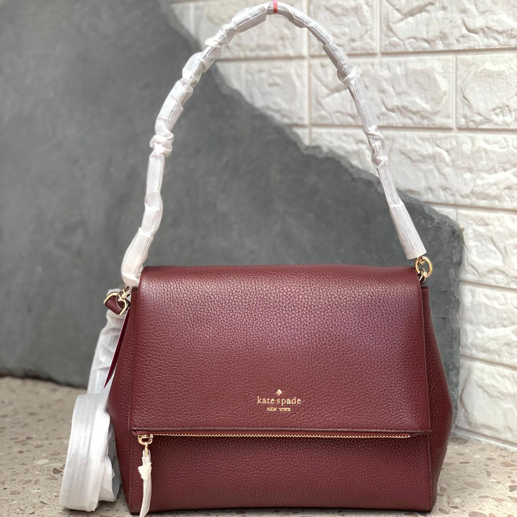 KS Leila Medium Flap Pebbled Leather Shoulderbag