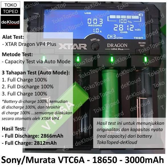 New Authentic Battery 18650 Sony Vtc6A 3000Mah | Original Baterai Vtc 6A .,