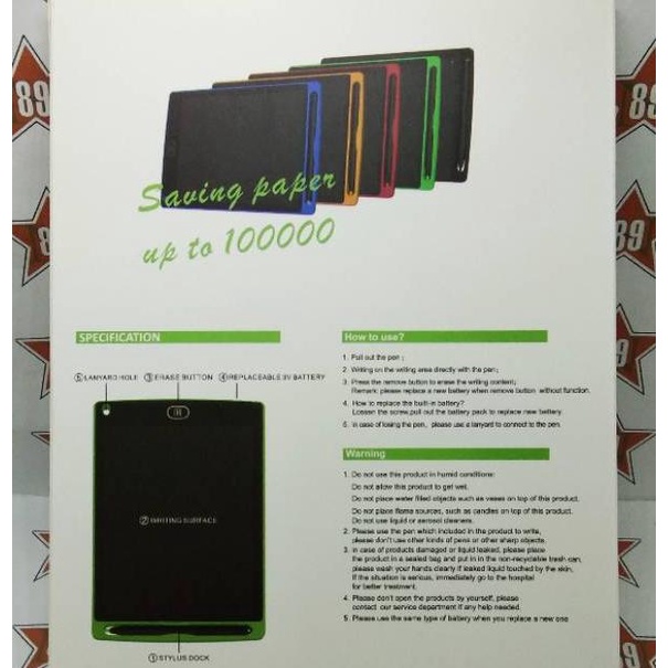 

[KODE GI0GB] LCD writing tablet 8.5" for children papan tulis anak