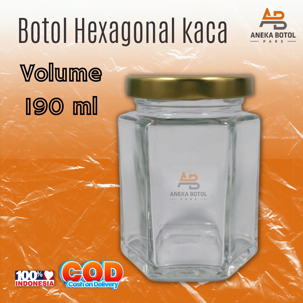 Botol Kaca 190ml Toples Kaca 190ml Botol Selai 190ml Toples Selai 190ml Botol Jar Beling Hexagonal 1