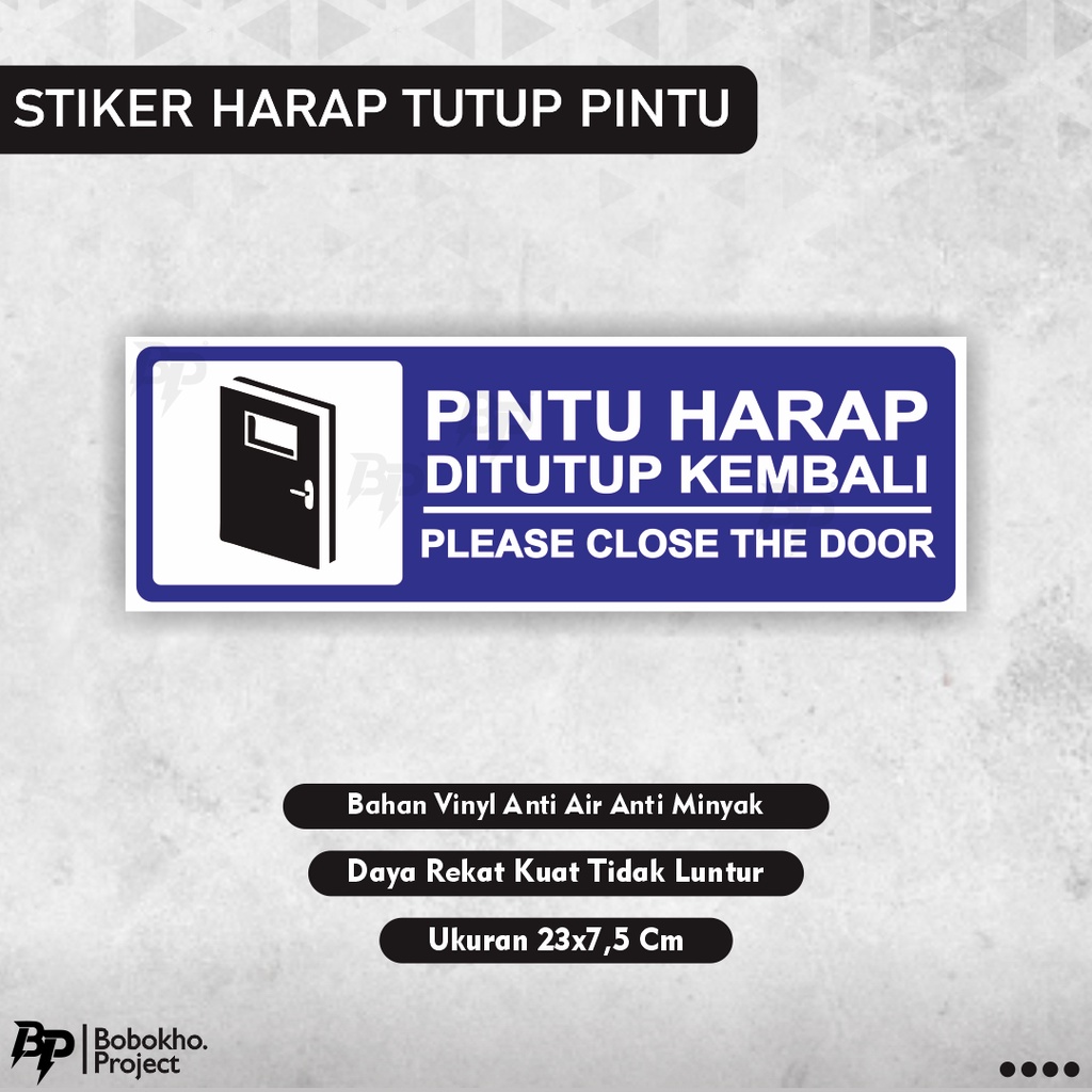 

Sign Sticker label pintu harap ditutup kembali / stiker pintu tutup kembali / sticker pintu / sticker tutup pintu